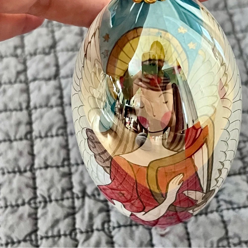 Pier 1 Imports Christmas Glass Ornament Li Bien Angle In Orignal Box‎